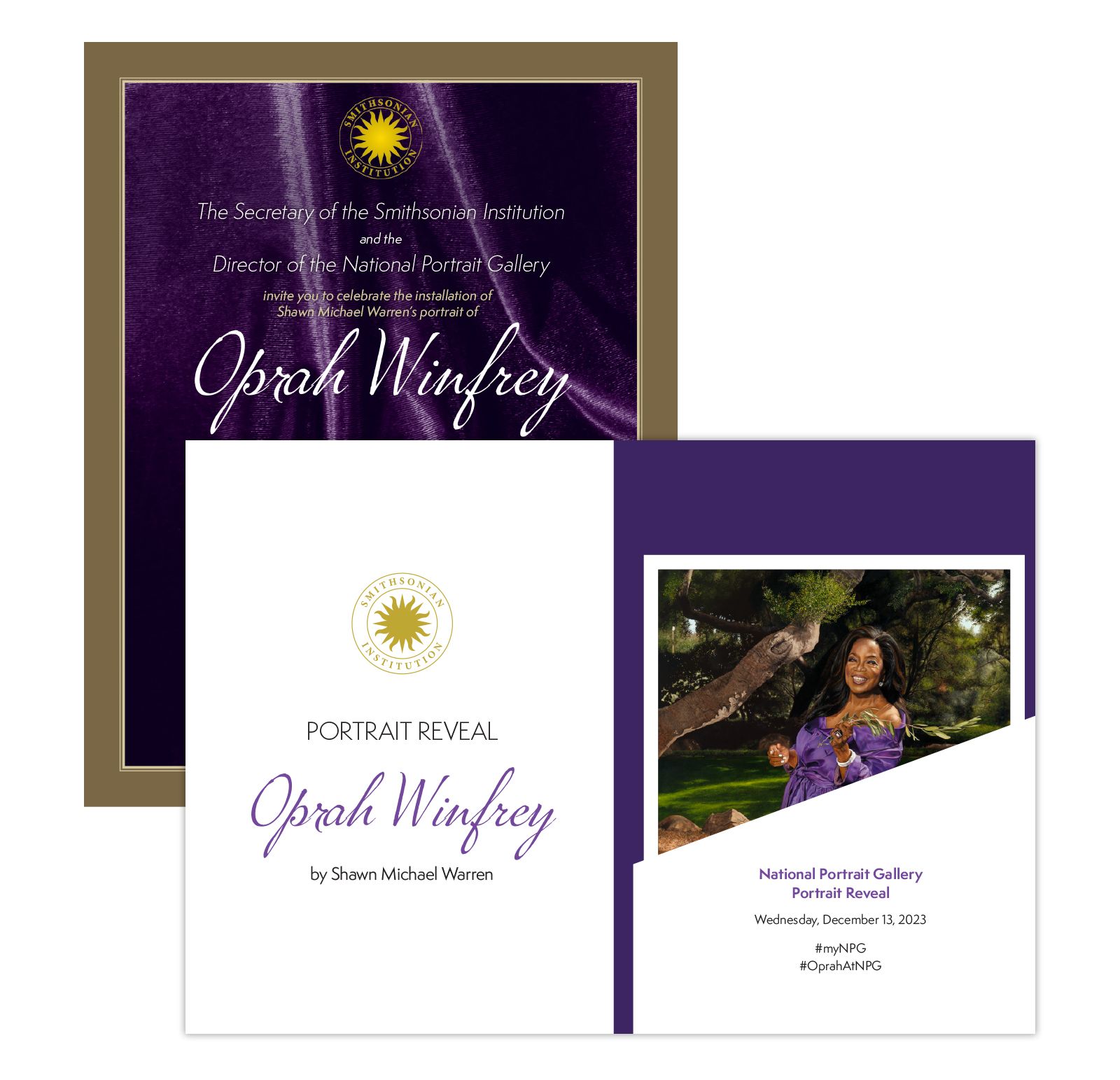 Oprah Winfrey Portrait Reveal Program and Invitation