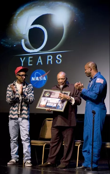 Astronaut Leland Melvin, and Pharrell Williams present montage to Quincy Jones