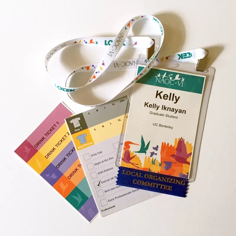 Customized name badges printed on-demand at the self check-in iPad kiosks