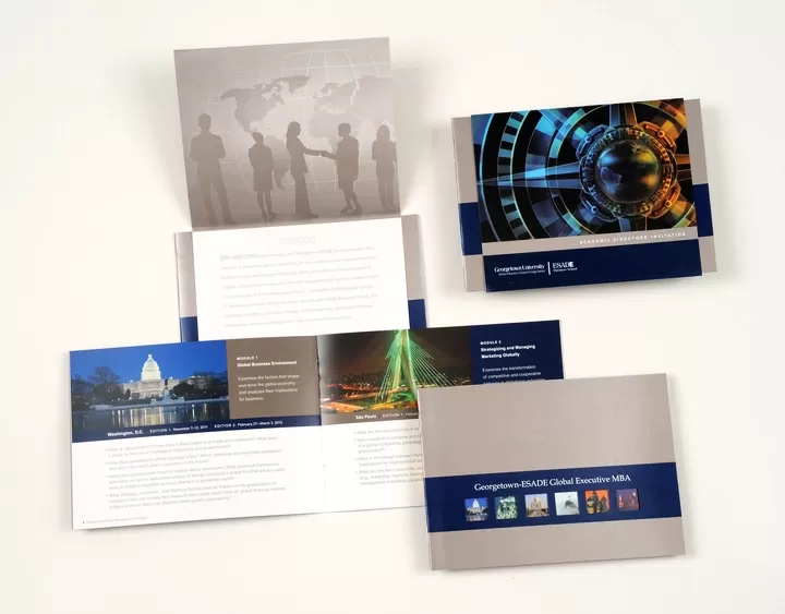 Solicitation booklet, with envelope and wrapper, describing executive management program