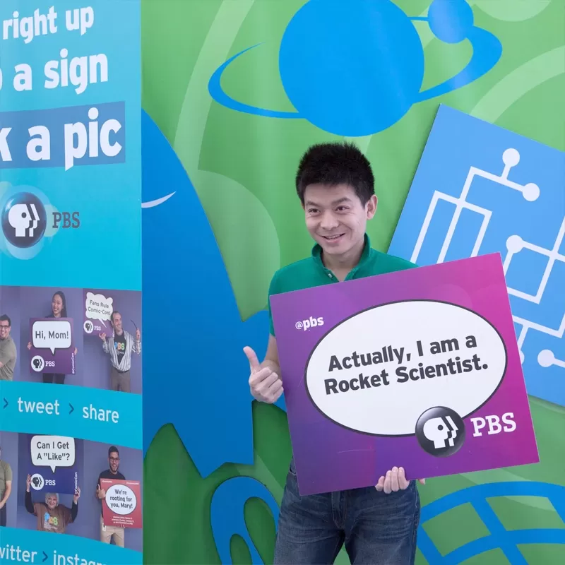 A young and confident scientist