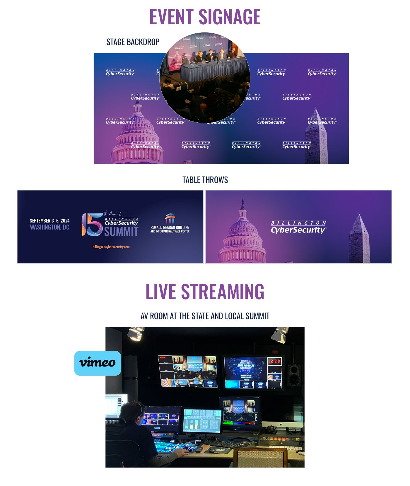 Billington State and Local Summit Event Signage and Live Streaming Snapshot