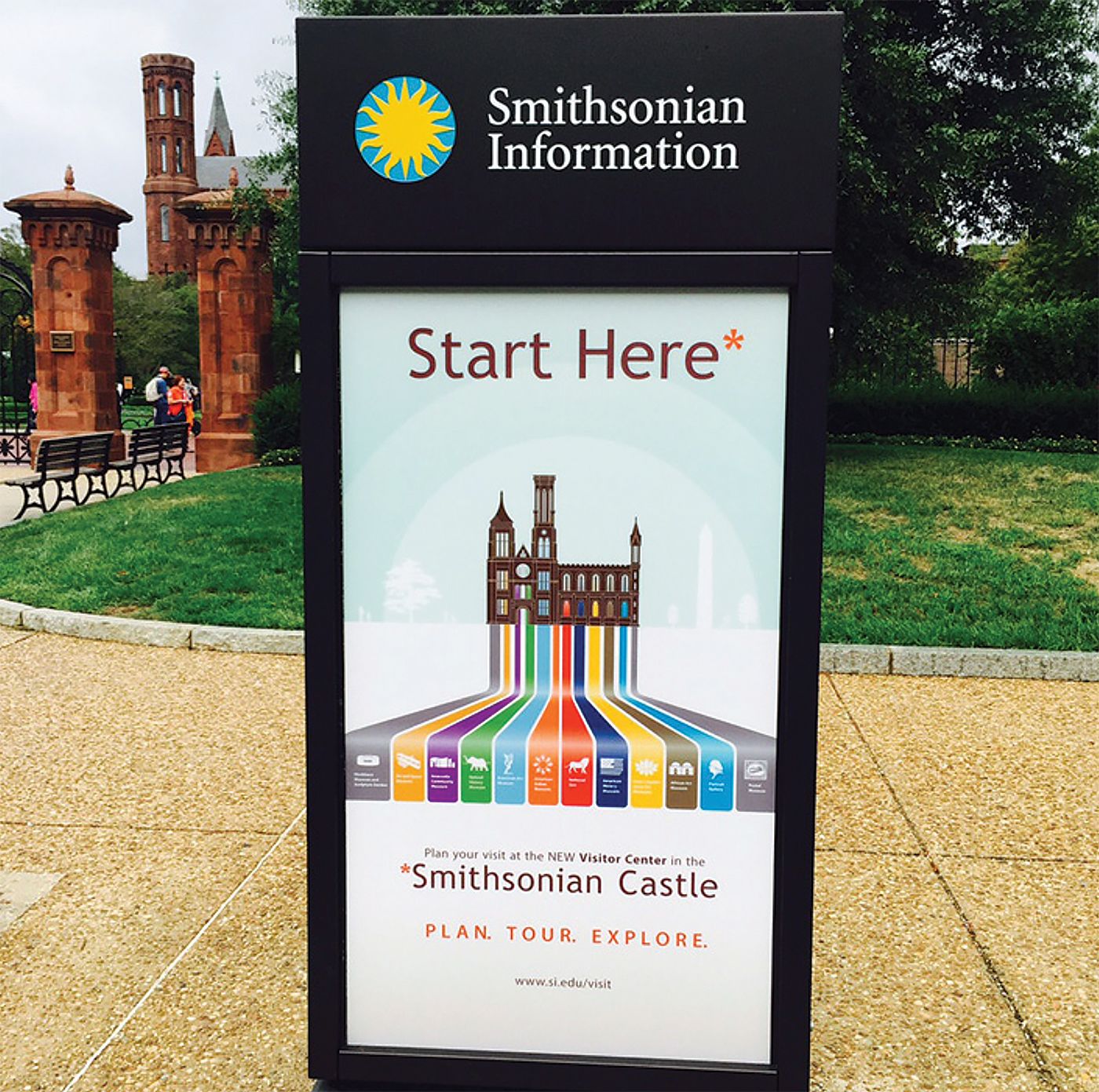Smithsonian Castle Visitor Center Signage
