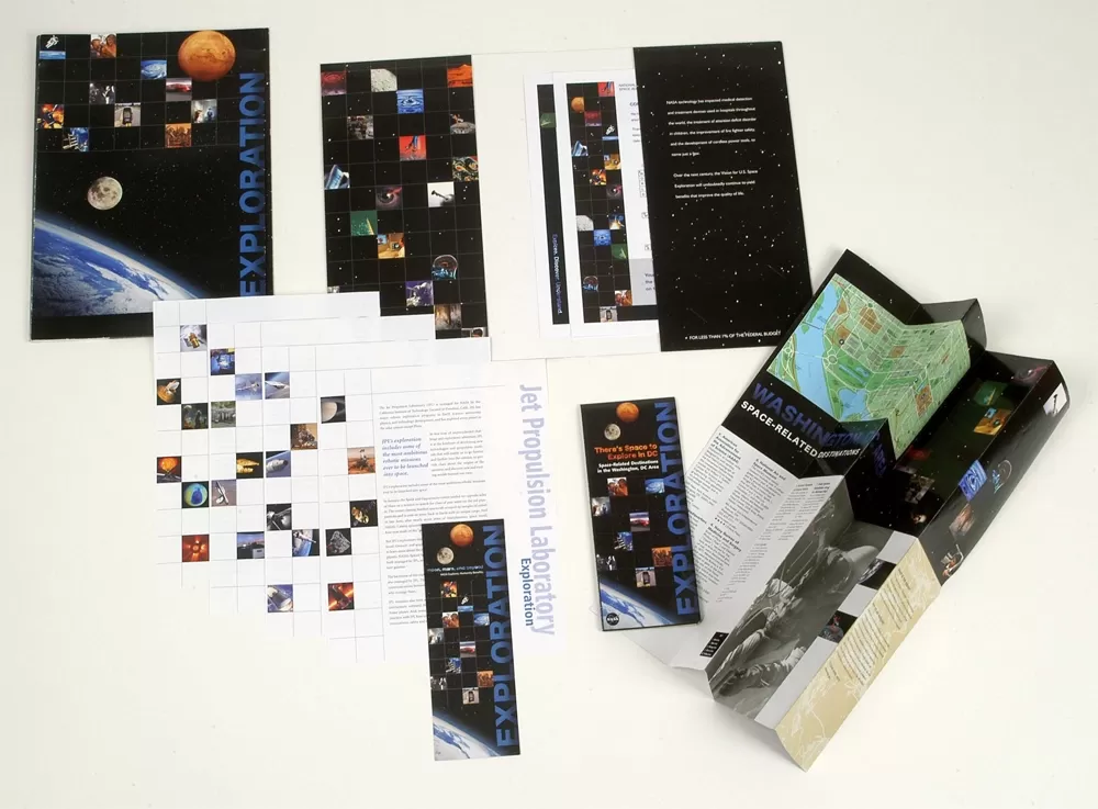 Collateral, including map, emphasizing spin-off benefits of NASA research