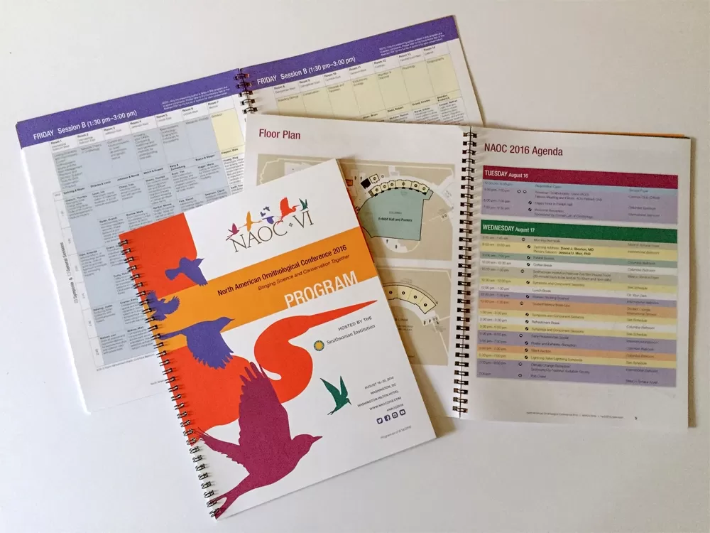 The onsite program was printed in limited quantities and supplemented the mobile app